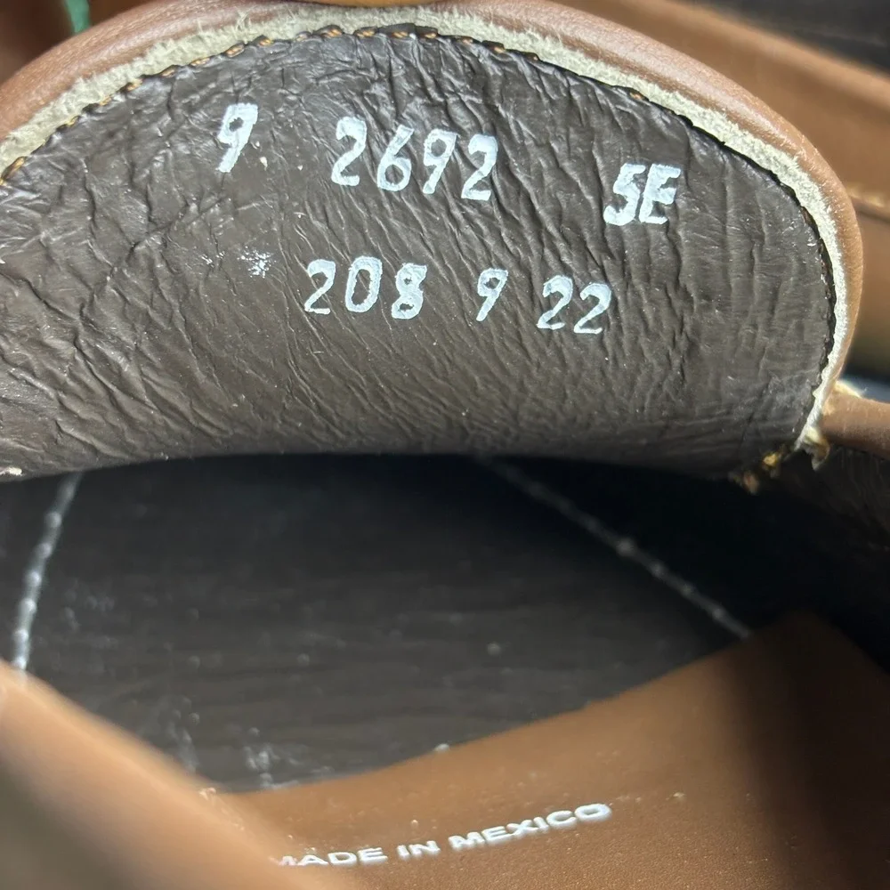 NEW Hitchcock Leather Slip On Venetian Loafers Classic Brown Mens Size 9 5E Wide